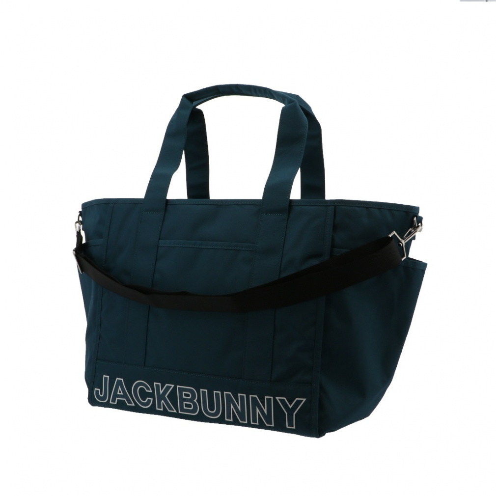 新品　Jack Bunny ゴルフトートバッグ ネイビー ジャックバニー ビッグトートバッグ ネイビー×イエロー ロゴ 内外
