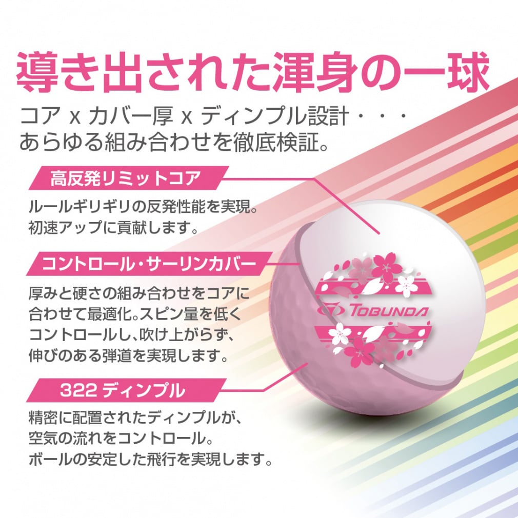トブンダ ワンライン さくらカラー 飛ぶ！カップへ導くライン！ 適合球