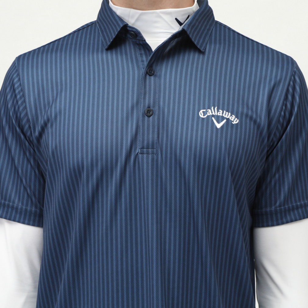 キャロウェイ ゴルフウェア セットシャツ 春 夏 ストライププリント