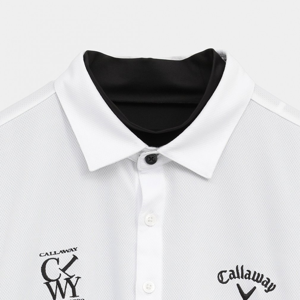 新品、Black & White ブラックアンドホワイトゴルフホワイトシャツLL キャロウェイ ゴルフウェア セットシャツ 秋 冬 セットシャツ(インナー