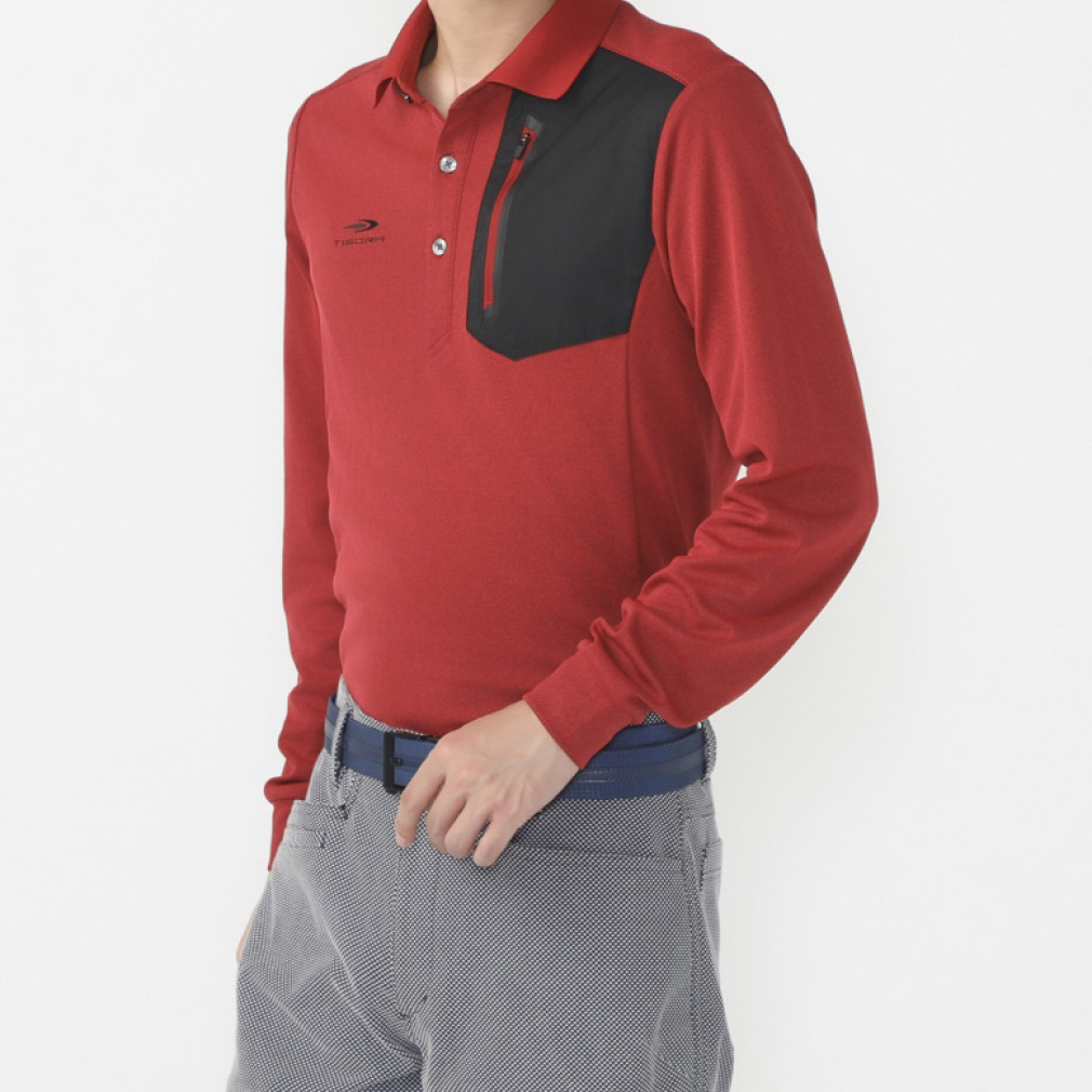 胸ポケット付き長袖ポロシャツ 胸ポケット 配色 TR-1L1534P｜Alpen Online