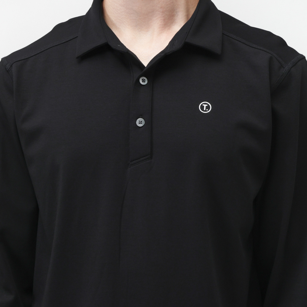 ティゴラ ゴルフウェア 長袖シャツ 秋 冬 T.ウール混ポロシャツ (TR