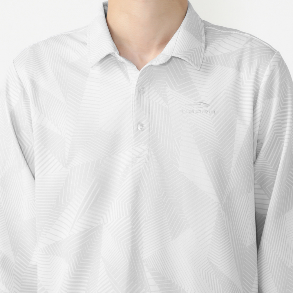 ティゴラ ゴルフウェア 長袖シャツ 秋 冬 幾何学柄プリント 総柄