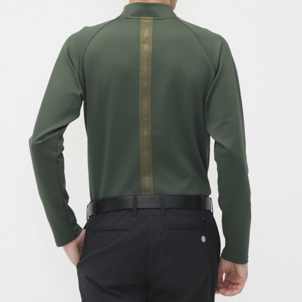 BRIEFING ジップアップネイビーシャツ BRG243M46 Lサイズ ブリーフィング ゴルフウェア 長袖シャツ 秋 冬 MS BACK LOGO LINE LS