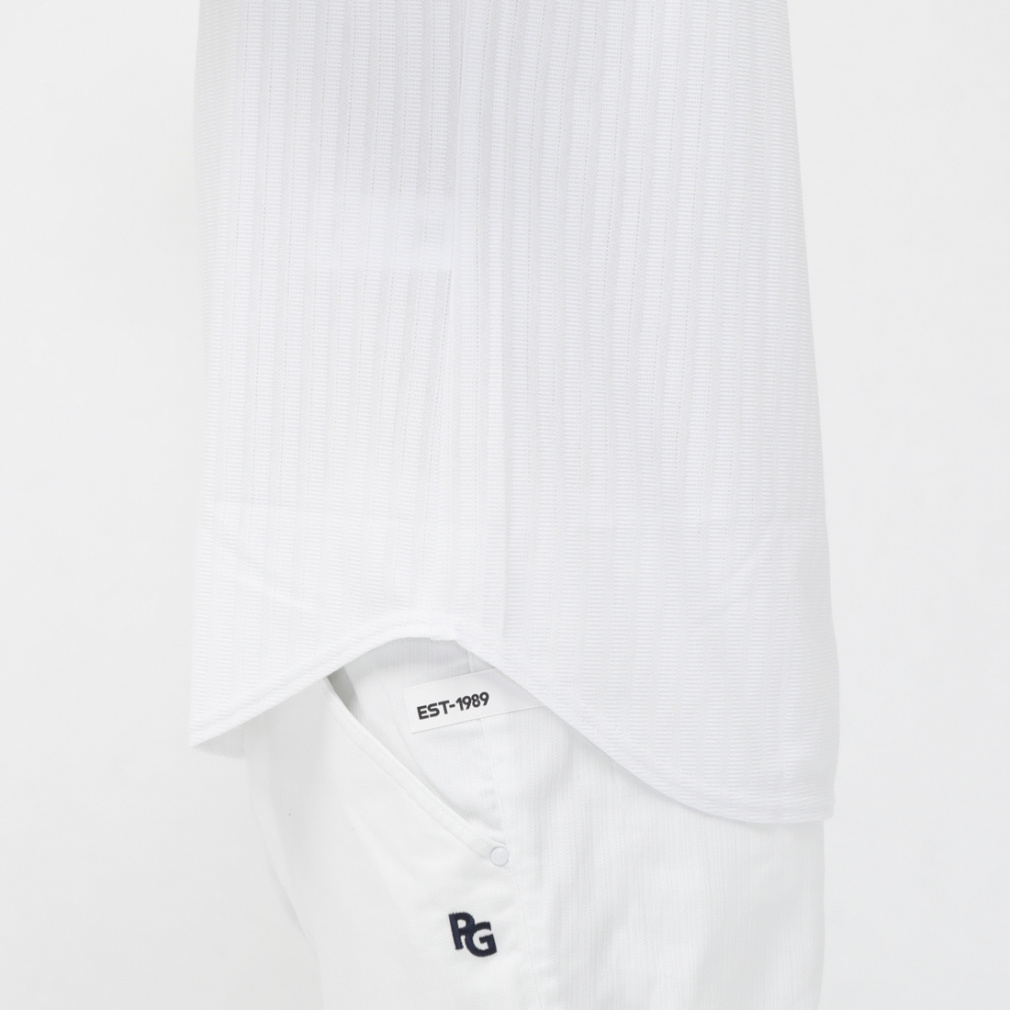 パーリーゲイツ ゴルフウェア 長袖シャツ 秋 冬 組織差カノコボーダー