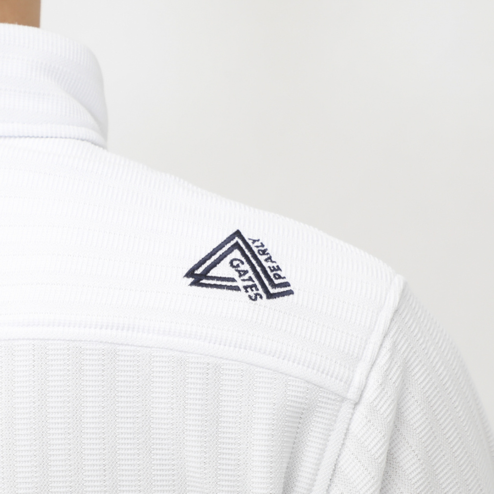 パーリーゲイツ ゴルフウェア 長袖シャツ 秋 冬 組織差カノコボーダー