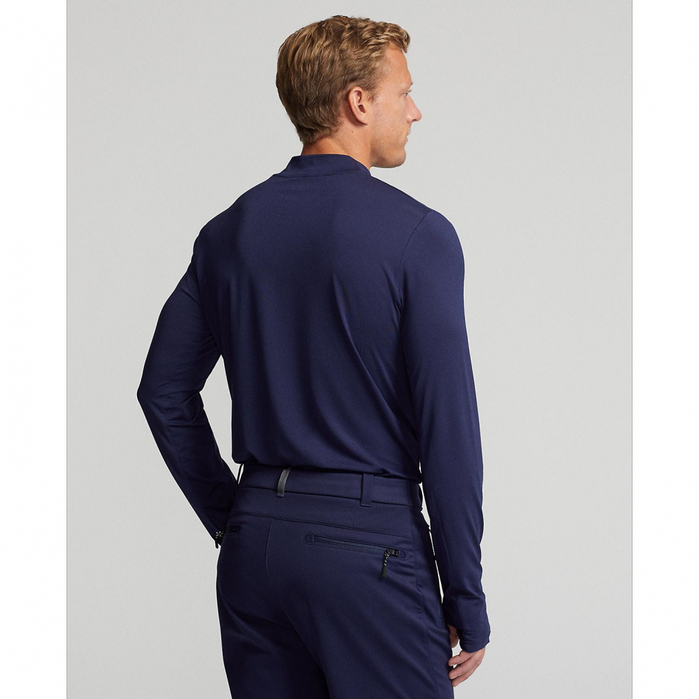 【新品】RLXラルフローレンゴルフシャツジャージーモックネックロンT紺M ラルフローレン ゴルフウェア 長袖 シャツ 秋 冬 パフォーマンス