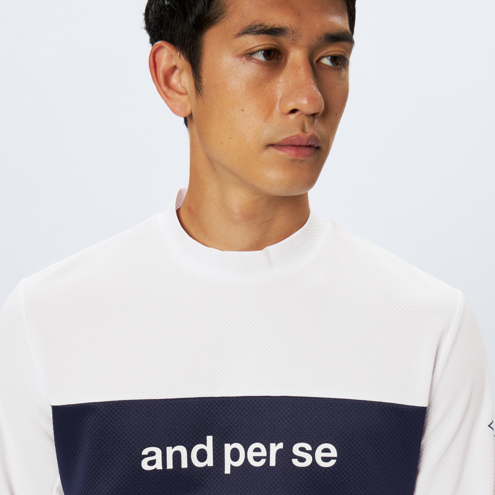 アンパスィ ゴルフウェア 長袖シャツ 秋 冬 長袖モックネックシャツ