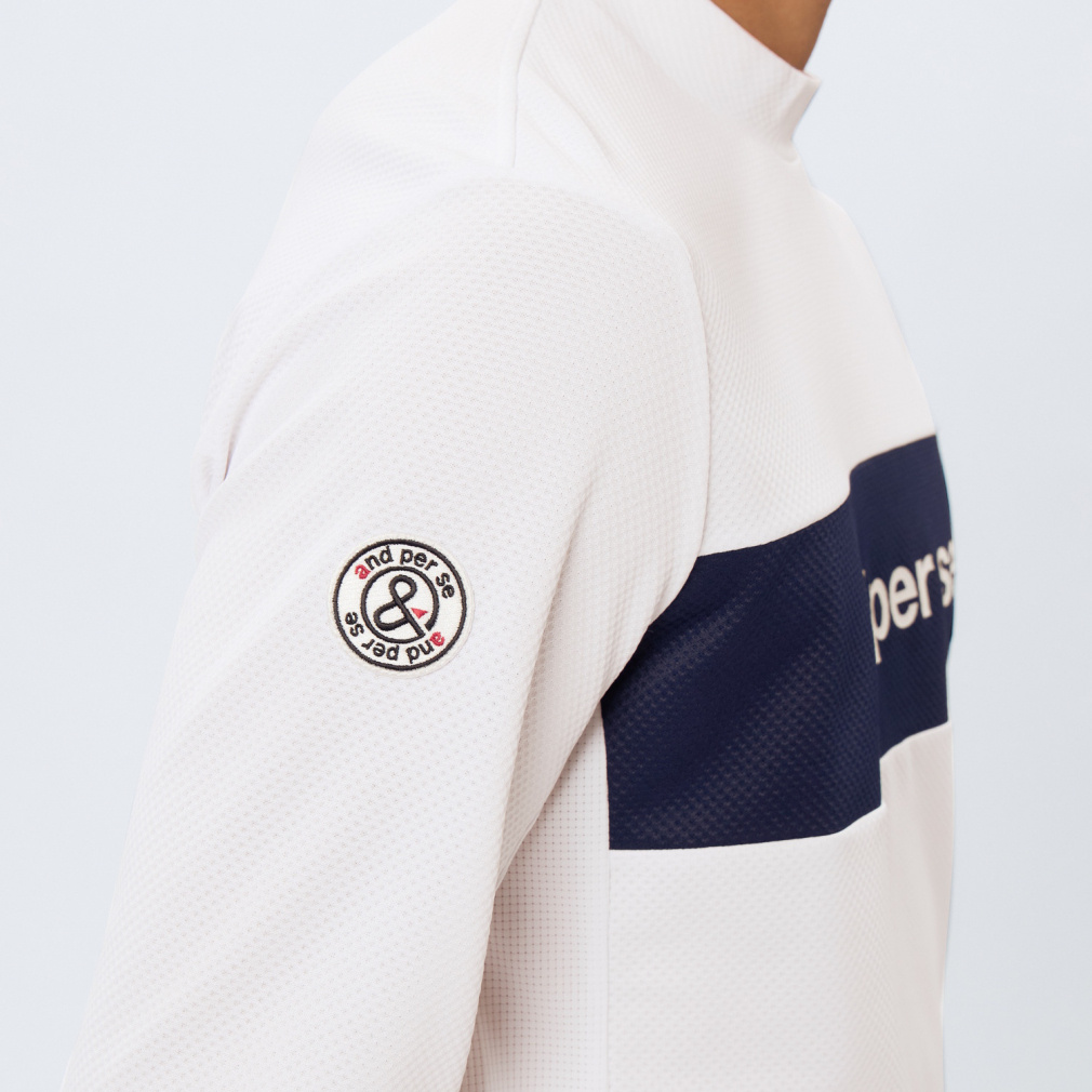 アンパスィ ゴルフウェア 長袖シャツ 秋 冬 長袖モックネックシャツ