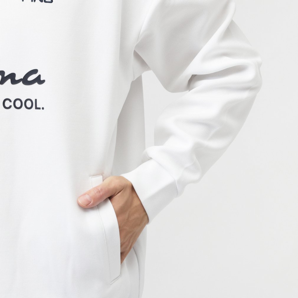 【新品】PING ハーフジップシャツ　ゴルフウェア　ホワイト　LLサイズ ピン ゴルフウェア 長袖シャツ 秋 冬 24FWハーフジップハイネック