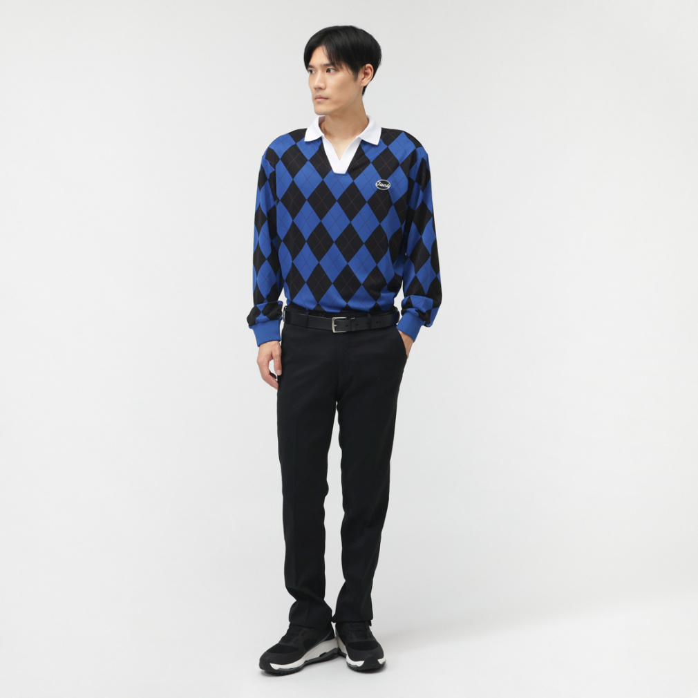 ジャック バニー ゴルフウェア 長袖シャツ 秋 冬 アーガイルJQ 長袖