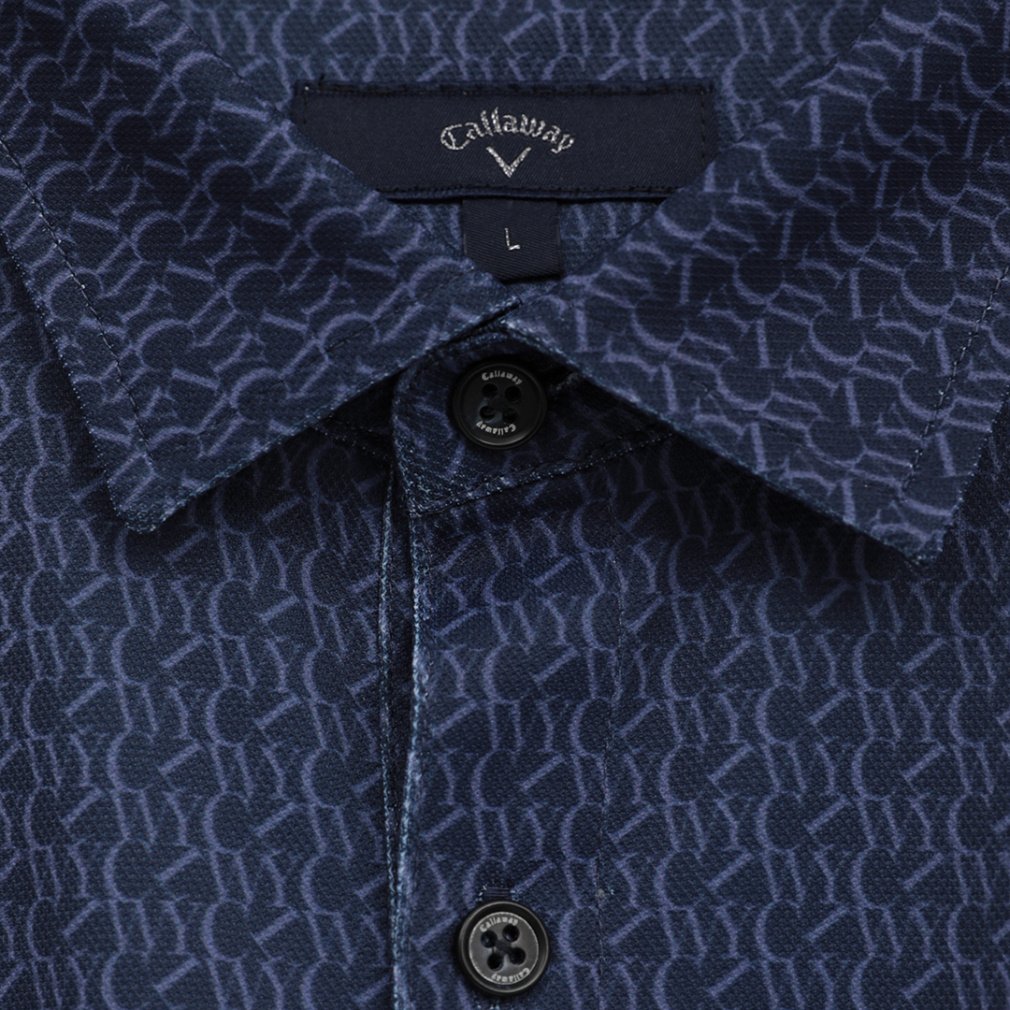 キャロウェイ ゴルフウェア 長袖シャツ 秋 冬 ロゴプリントオニカノコ