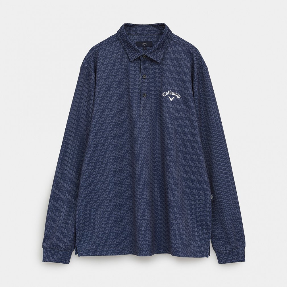 キャロウェイ ゴルフウェア 長袖シャツ 秋 冬 ロゴプリントオニカノコ