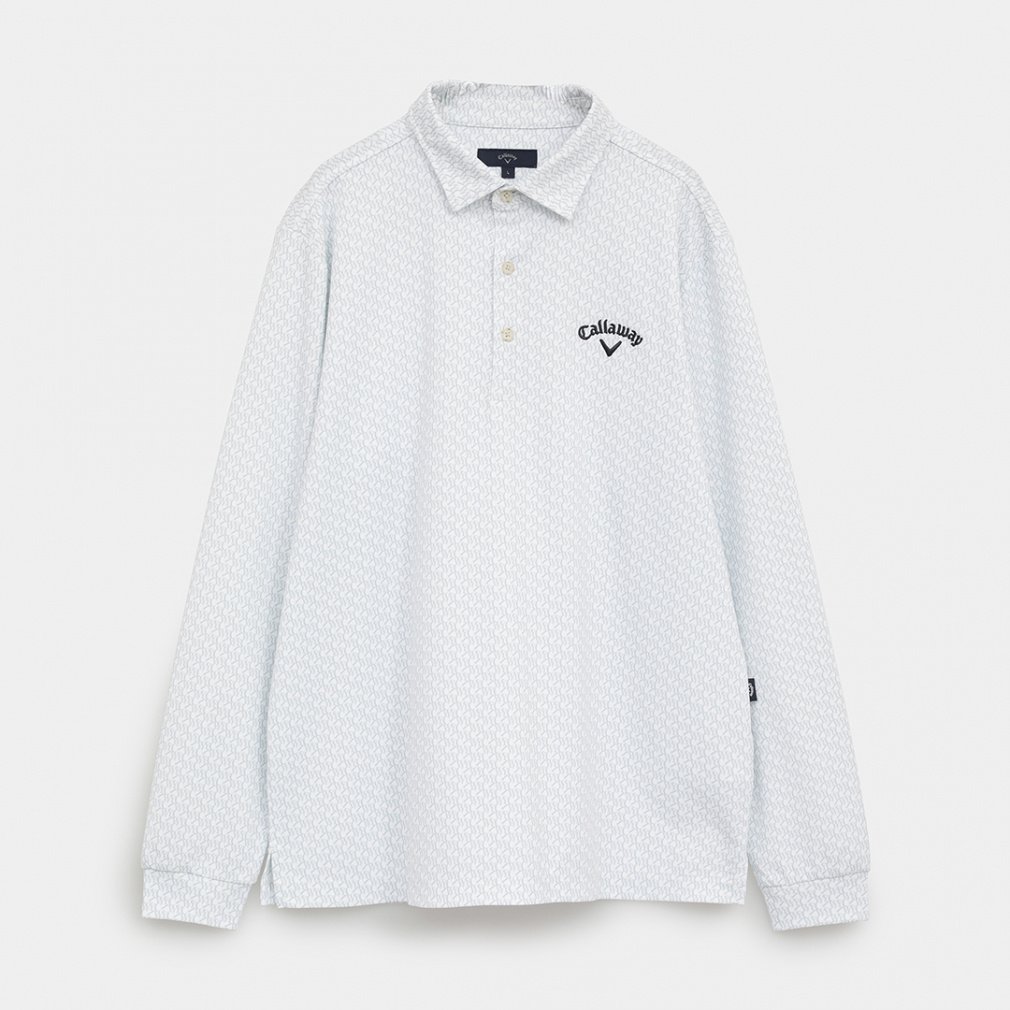 キャロウェイ ゴルフウェア 長袖シャツ 秋 冬 ロゴプリントオニカノコ
