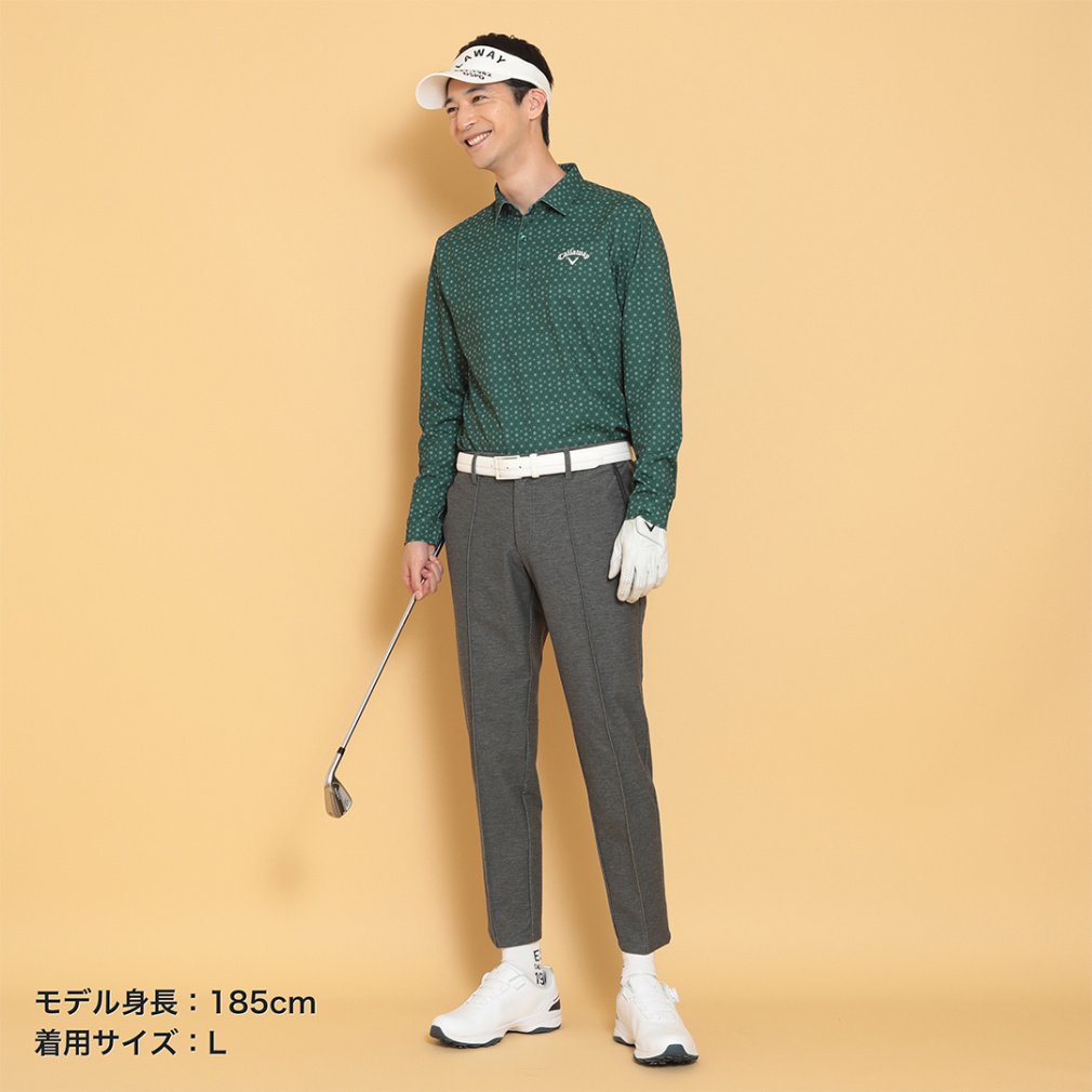 キャロウェイ ゴルフウェア 長袖シャツ 秋 冬 フラワープリントオニ