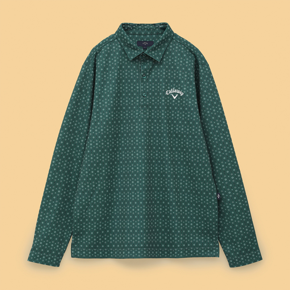Callaway フラワープリントオニカノコシャツ キャロウェイ ゴルフウェア 長袖シャツ 秋 冬 フラワープリントオニ