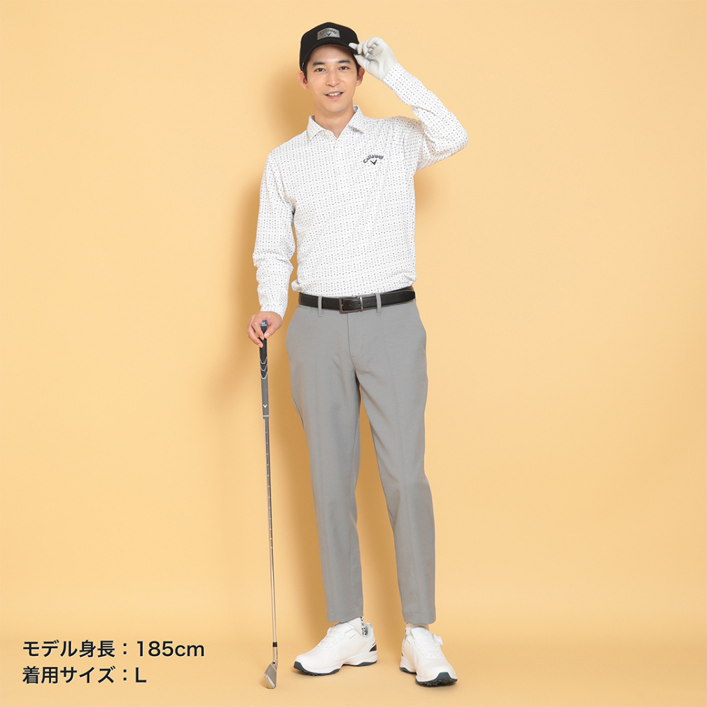 キャロウェイ ゴルフウェア 長袖シャツ 秋 冬 フラワープリントオニ