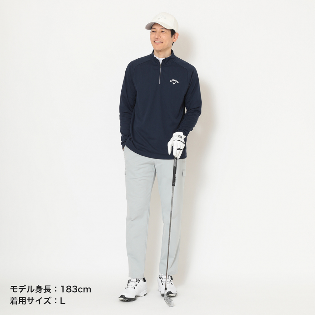 キャロウェイ ゴルフウェア 長袖シャツ 秋 冬 ロゴジャカードハーフ