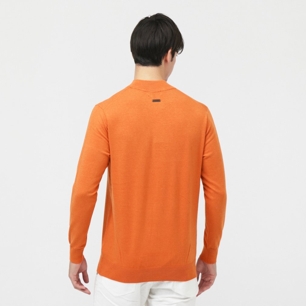 新品　タグ付き　ST ANDREWS オレンジ UVハイネック長袖ゴルフウェア セントアンドリュース ゴルフウェア 長袖シャツ 秋 冬 カシミヤタッチ