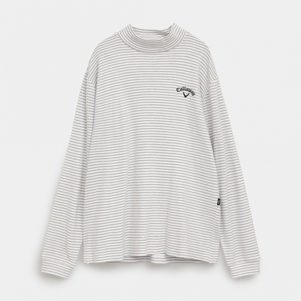 キャロウェイ ゴルフウェア 長袖シャツ 秋 冬 ボーダー裏起毛スムース