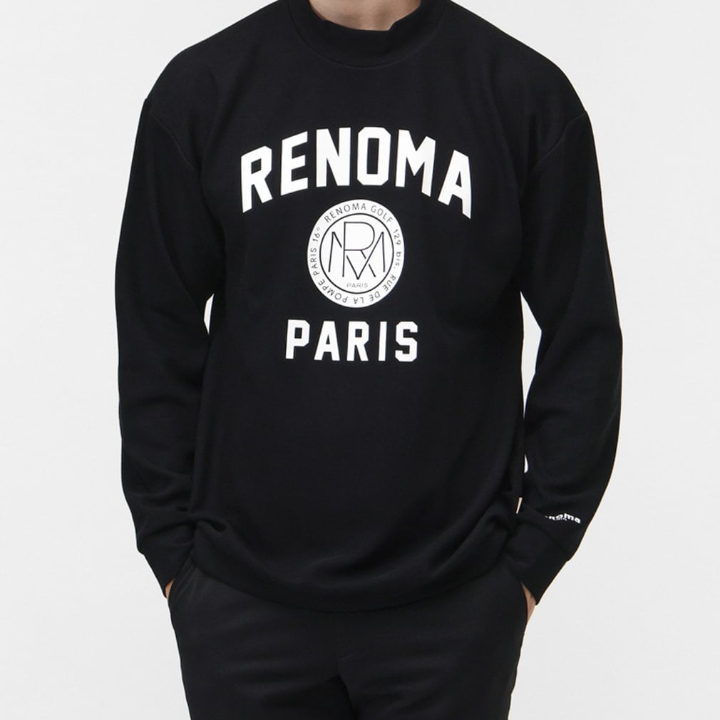 レノマ ゴルフウェア 長袖シャツ 秋 冬 BASIC COLLEGE LOGO MOCK NECK