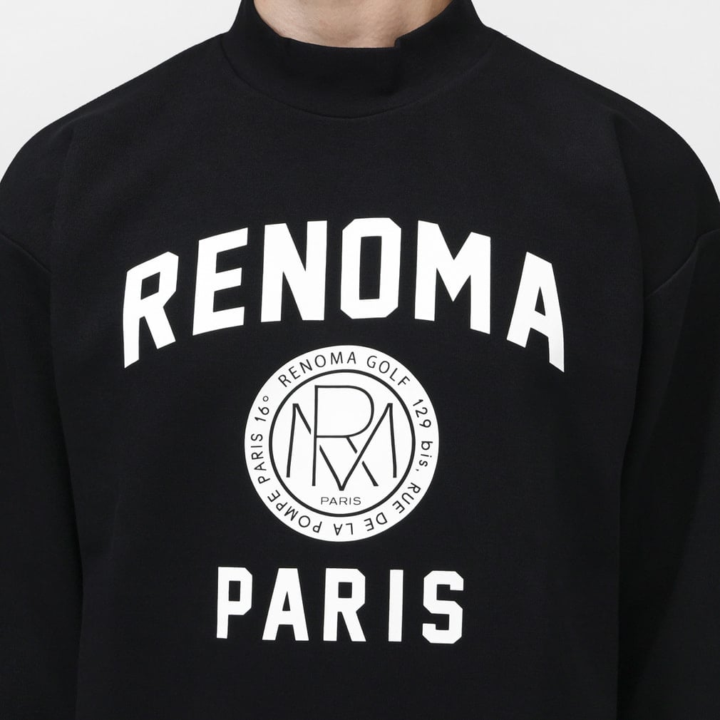 レノマ ゴルフウェア 長袖シャツ 秋 冬 BASIC COLLEGE LOGO MOCK NECK