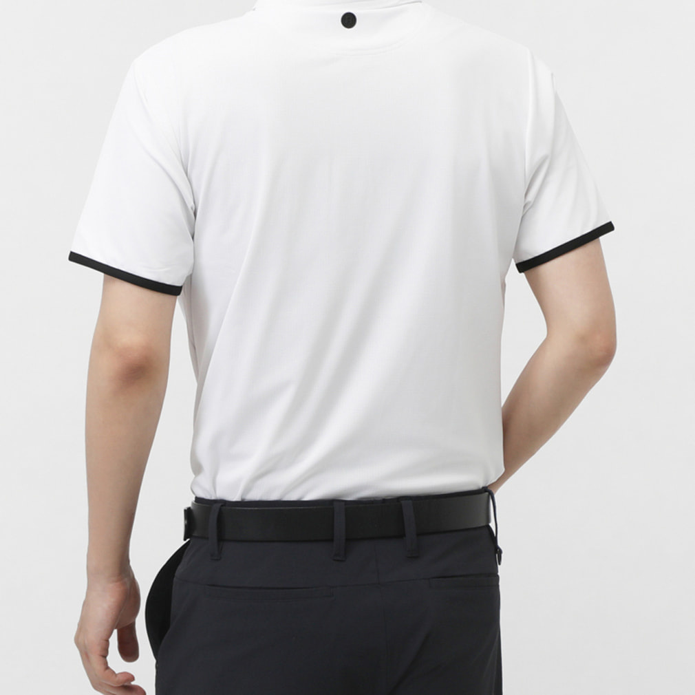 BRIEFING GOLF ブリーフィングゴルフBIG BEAT半袖シャツ白Ⓜ BRIEFING GOLF／ブリーフィングゴルフ】MEN'S BIG BEAT HIGHNECK RF