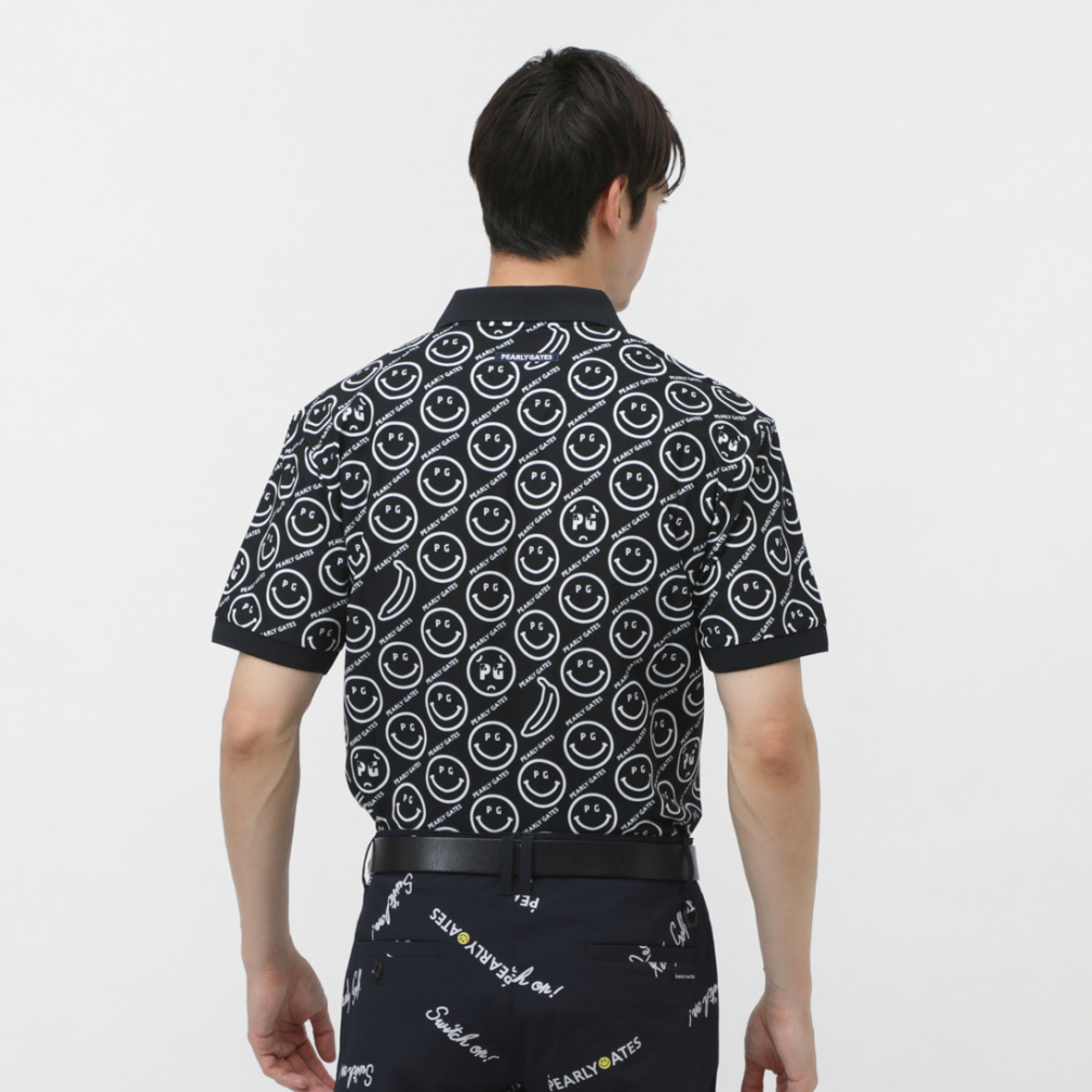 パーリーゲイツ ゴルフウェア 半袖シャツ 春 夏 ジャージ バナナニコ柄