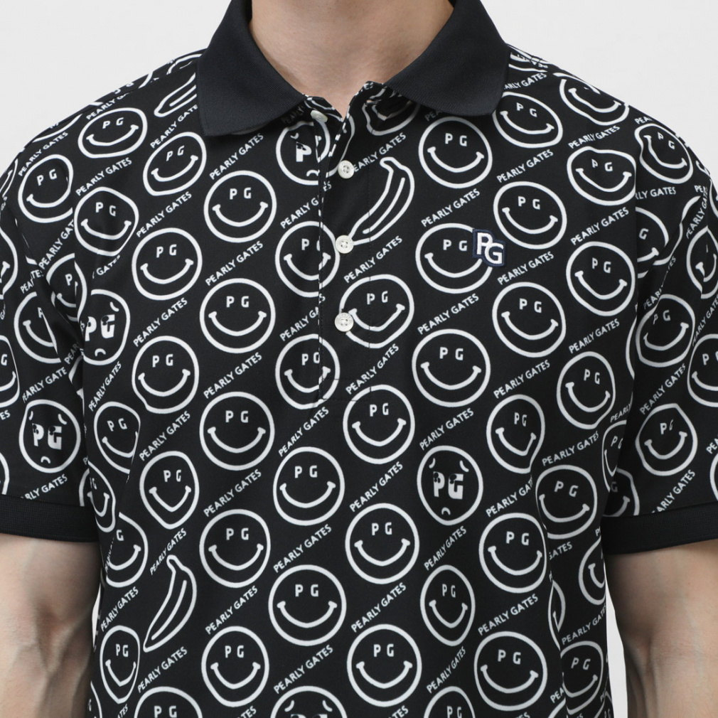 パーリーゲイツ ゴルフウェア 半袖シャツ 春 夏 ジャージ バナナニコ柄