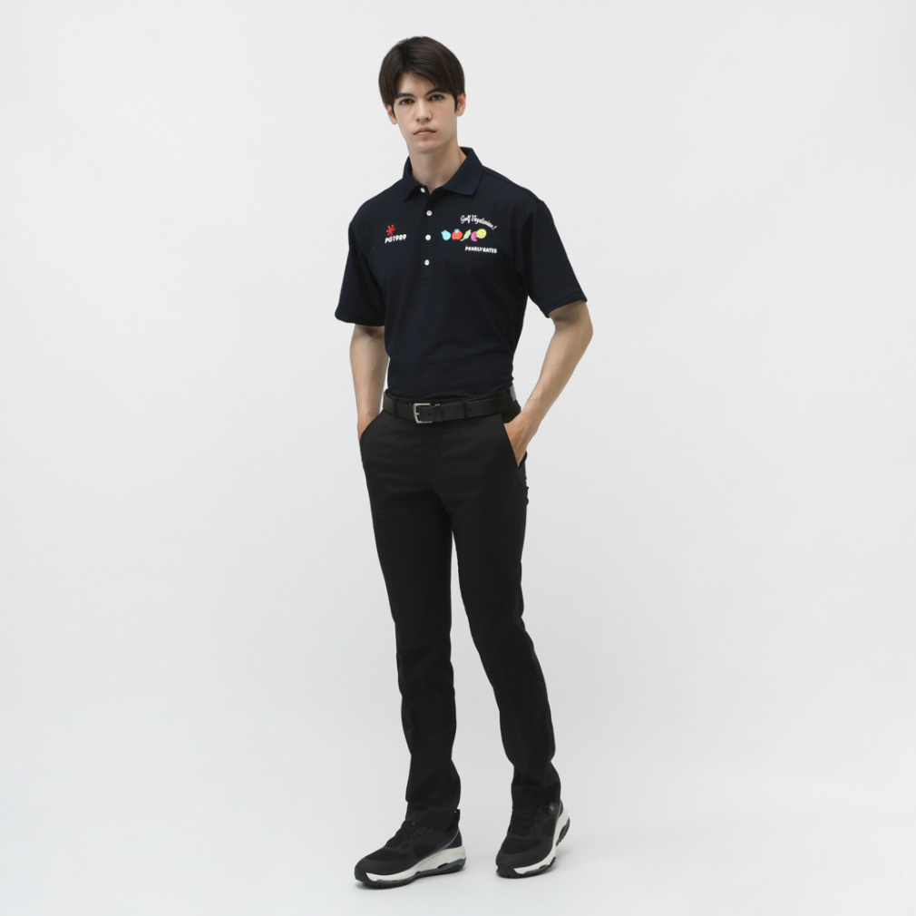 パーリーゲイツ ゴルフウェア 半袖シャツ 春 夏 Pe格子サッカー半袖