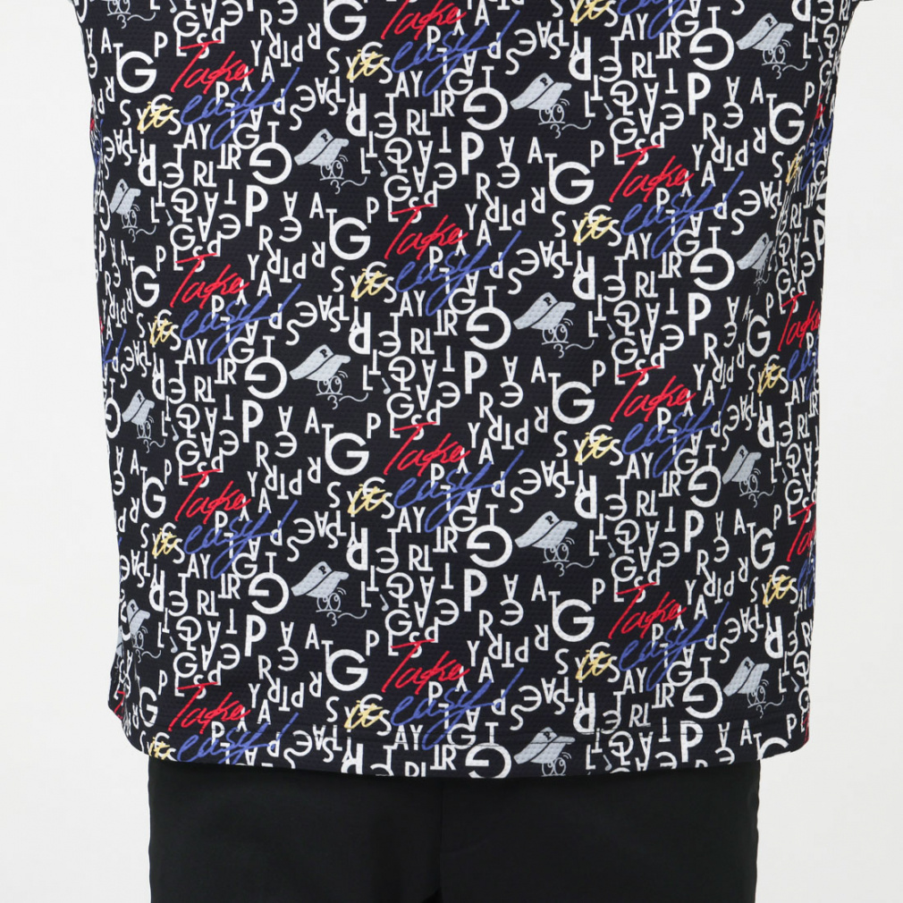 パーリーゲイツ ゴルフウェア 半袖シャツ 春 夏 BALLくんロゴ総柄