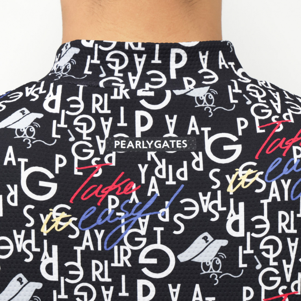 PEARLY GATES ゴルフメンズアンダーシャツ パーリーゲイツ ゴルフウェア 半袖シャツ 春 夏 BALLくんロゴ総柄