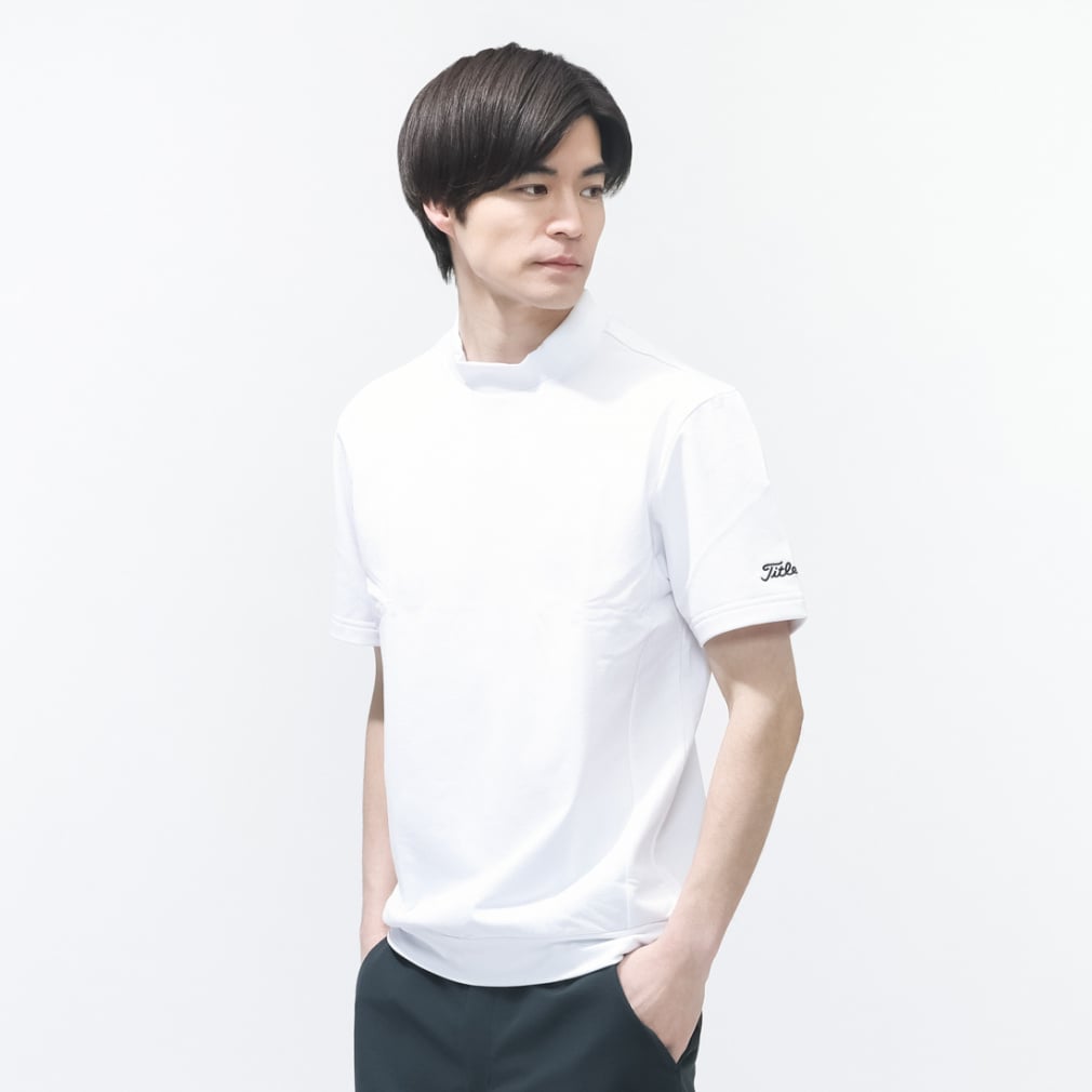 タイトリスト ゴルフウェア 半袖シャツ 春 夏 ミニ裏毛モックシャツ