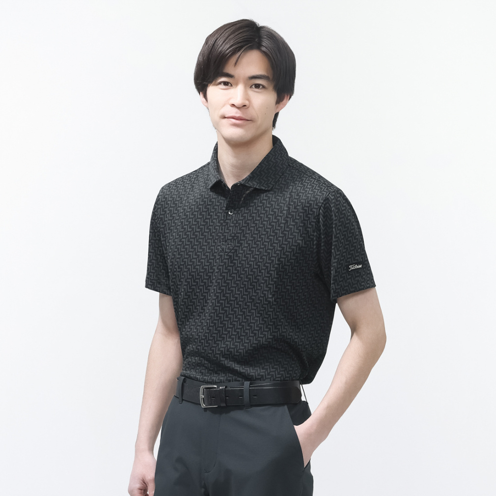 タイトリスト ゴルフウェア 半袖シャツ 春 夏 バイヤスヘリンボーン