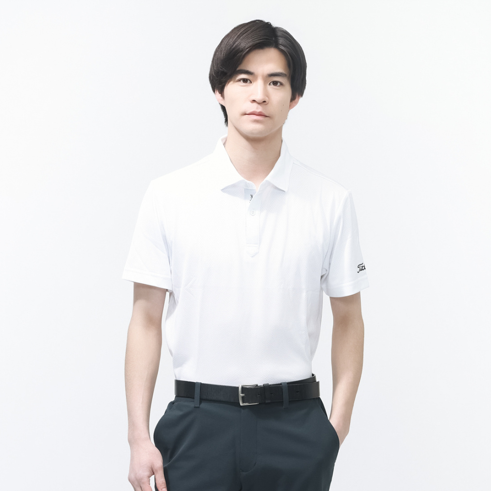 タイトリスト ゴルフウェア 半袖シャツ 春 夏 メッシュ調パネルジャ