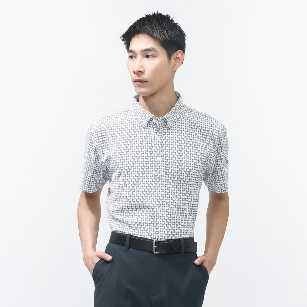 タイトリスト ゴルフウェア 半袖シャツ 春 夏 ジャカードボタンダウン