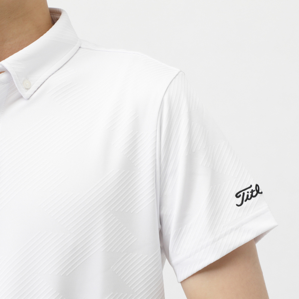 タイトリスト ゴルフウェア 半袖シャツ 春 夏 ジャカードボタンダウン