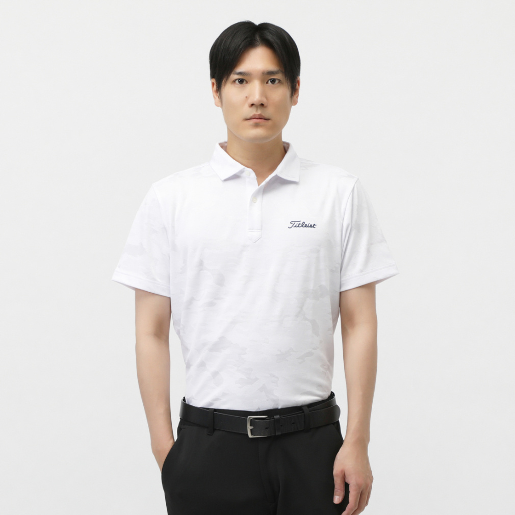 タイトリスト ゴルフウェア 半袖シャツ 春 夏 カモフラージュ ジャ