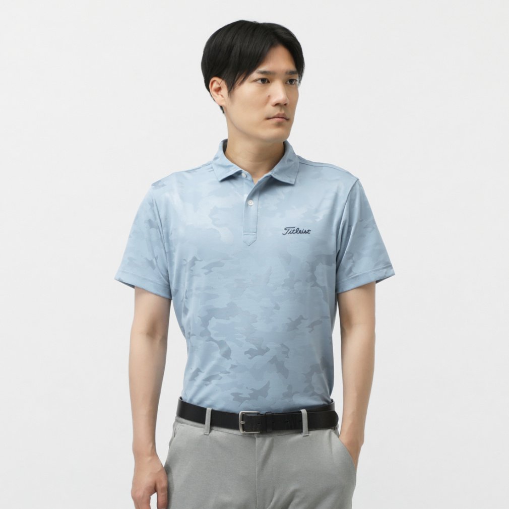 タイトリスト ゴルフウェア 半袖シャツ 春 夏 カモフラージュ ジャ