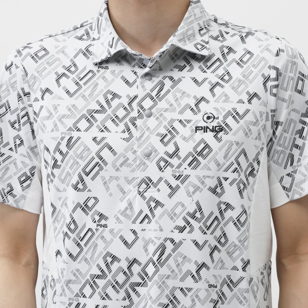 ピン ゴルフウェア 半袖シャツ 春 夏 24SSバイアスデジタルロゴジャ