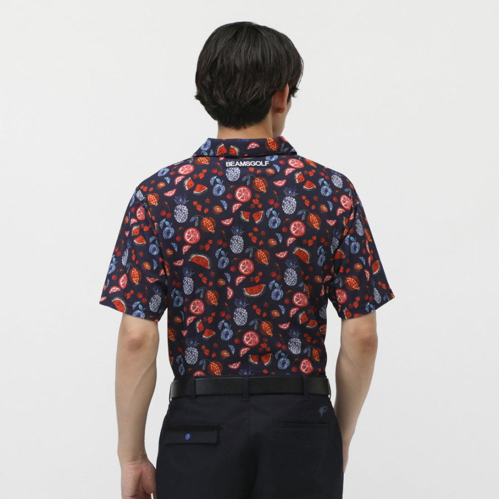 FR2GOLF 表参道店限定 ペイズリーバックプリント ポロシャツ 半袖 即完品 J.LINDEBERG（ジェイリンドバーグ）バックブリッジカラー