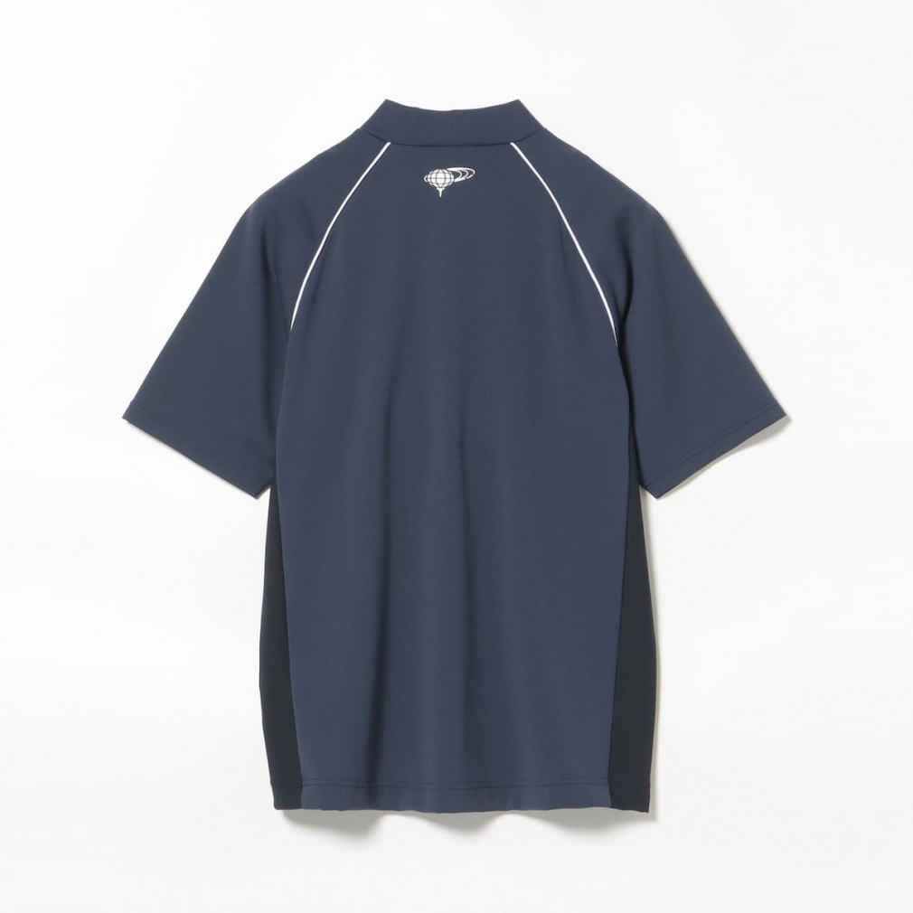 BEAMS GOLFビームスゴルフラグランスリーブパイピングポロシャツNAVYⓁ ビームスゴルフ ゴルフウェア 半袖シャツ 春 夏 ORANGE LABEL