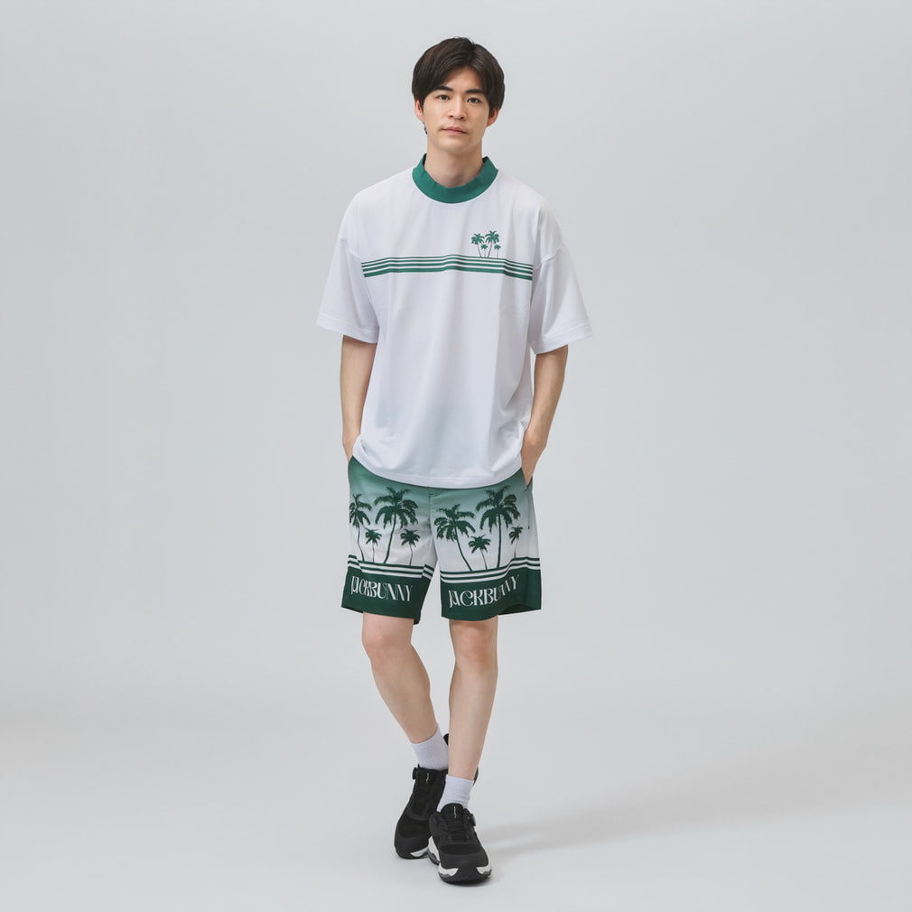 ジャックバニー ゴルフウェア 半袖シャツ 春 夏 シングルカノコ GREEN