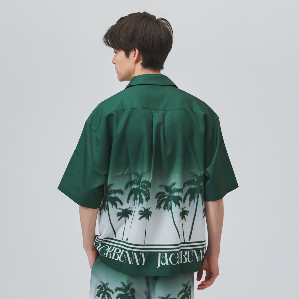 ジャック バニー ゴルフウェア 半袖シャツ 春 夏 DotAir GREEN SUNSET