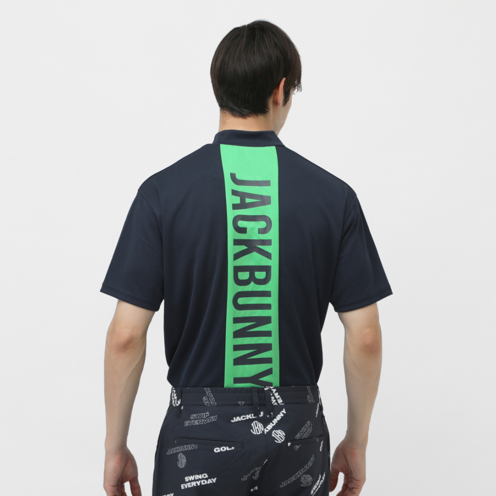 6 ジャックバニー ベアカノコ モックネック ハイネックカットソー ブラック COOLMAXオールシーズンカノコモックネック(半袖) 2625167527