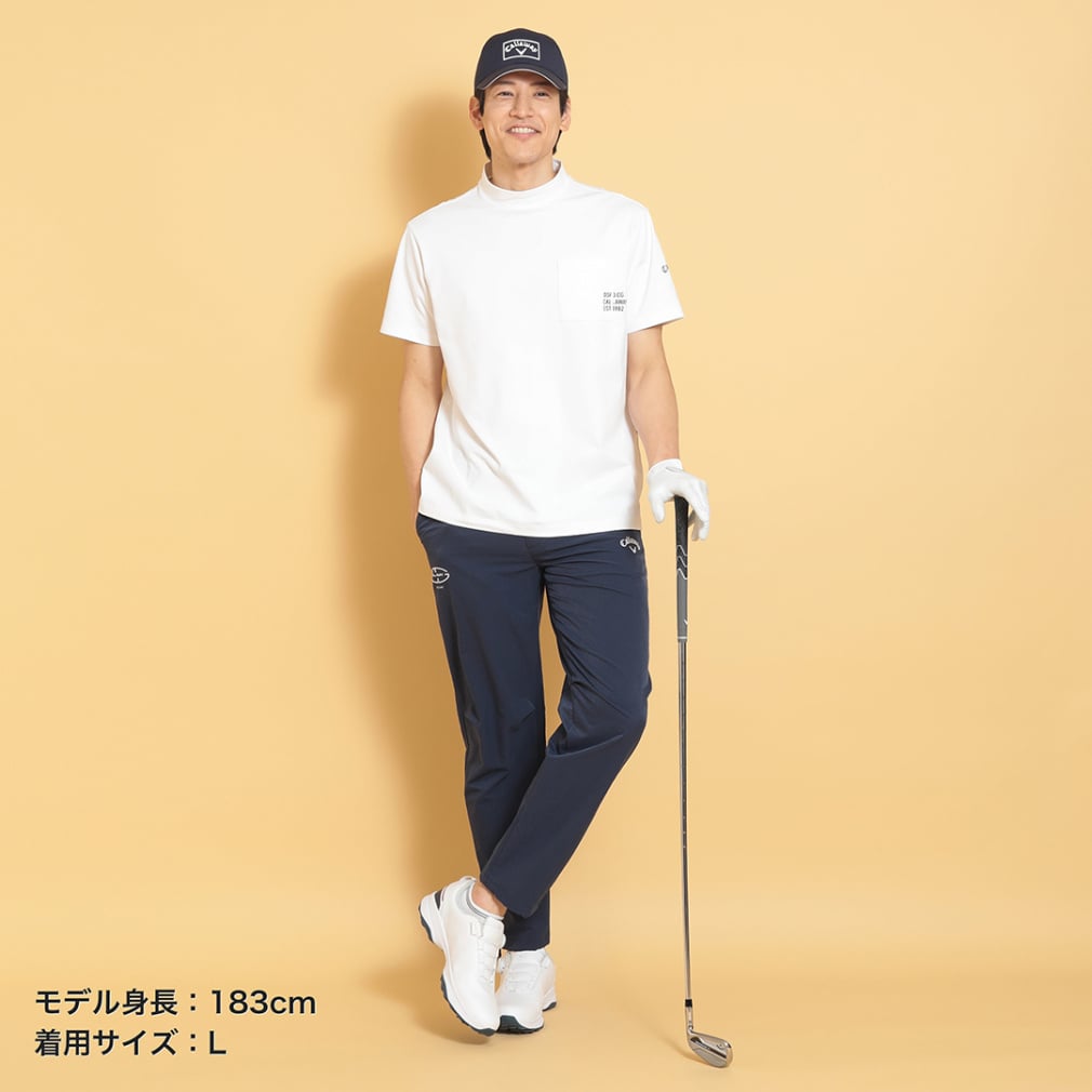 【極美品】ジーフォアゴルフ　サイドラインモックネックシャツ半袖　S G/FORE (GFORE) ジーフォア 073213001 メンズ 半袖 モックネックシャツ