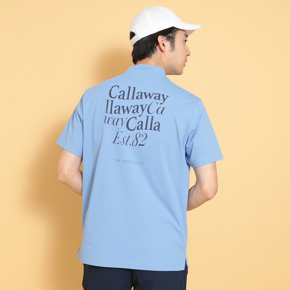 3℃裏クール天竺バックプリントモックネックシャツ C25134122