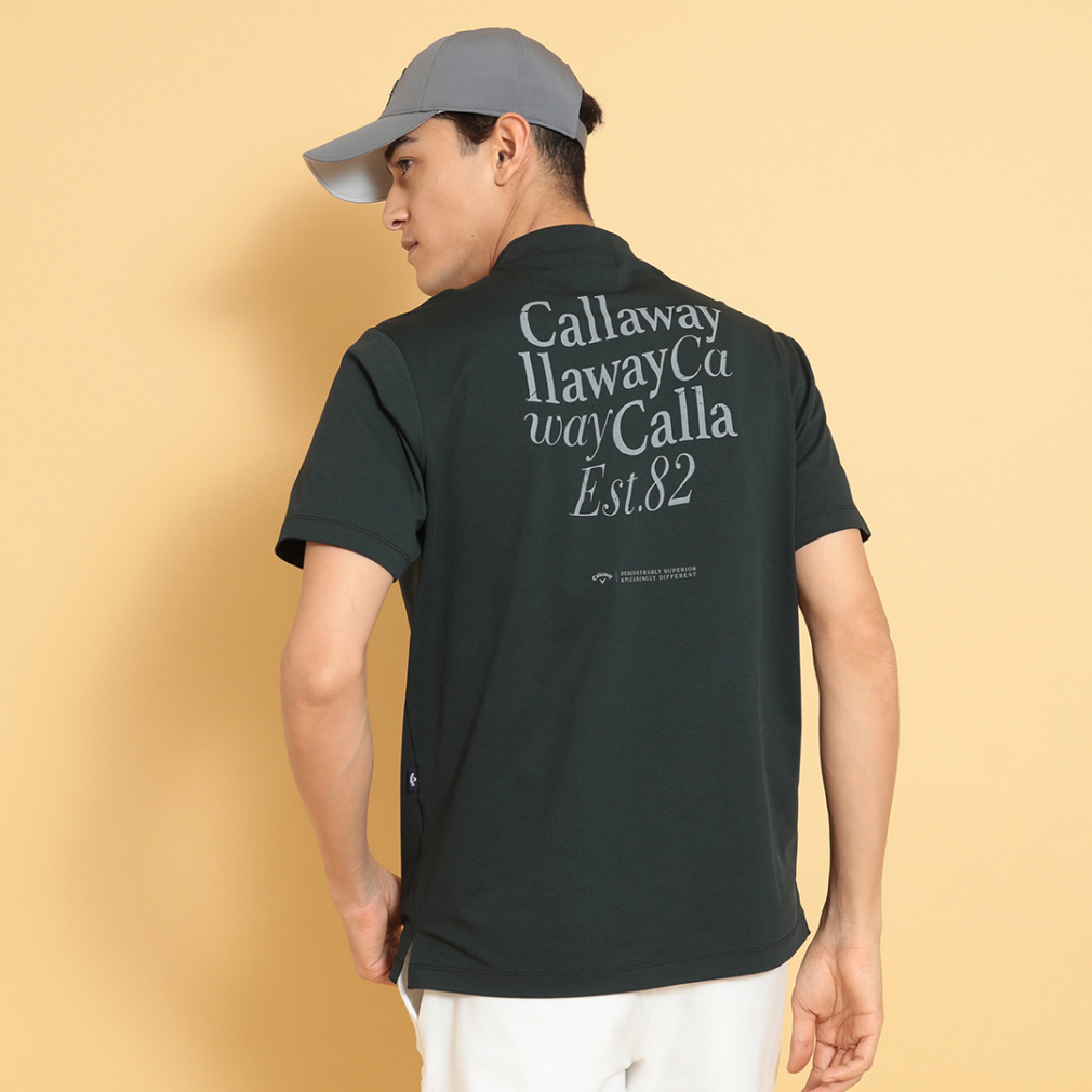 3℃裏クール天竺バックプリントモックネックシャツ C25134122