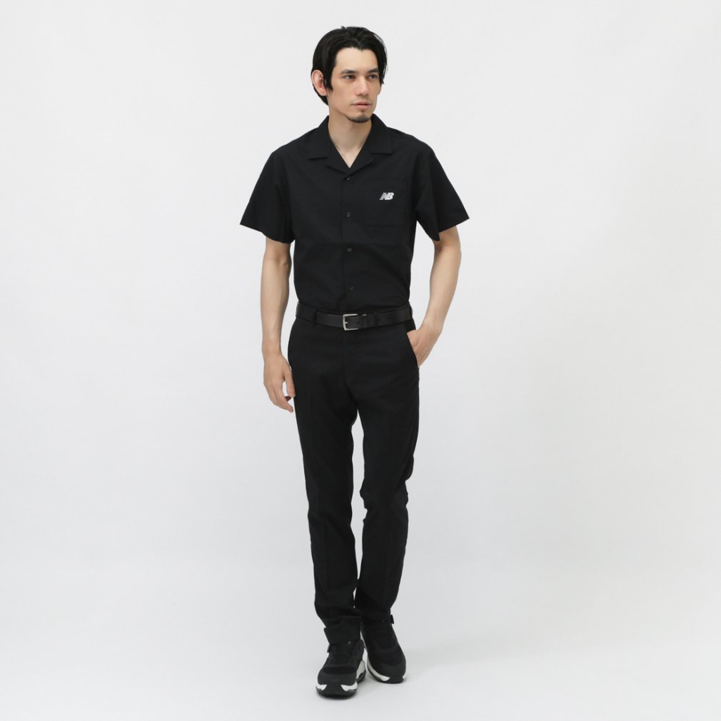 【美品サイズ4】ニューバランスゴルフ　半袖ハーフジップシャツ　メンズ　黒　TSI ニューバランス ゴルフウェア 半袖シャツ 秋 冬 HALF SLEEVE SHIRT