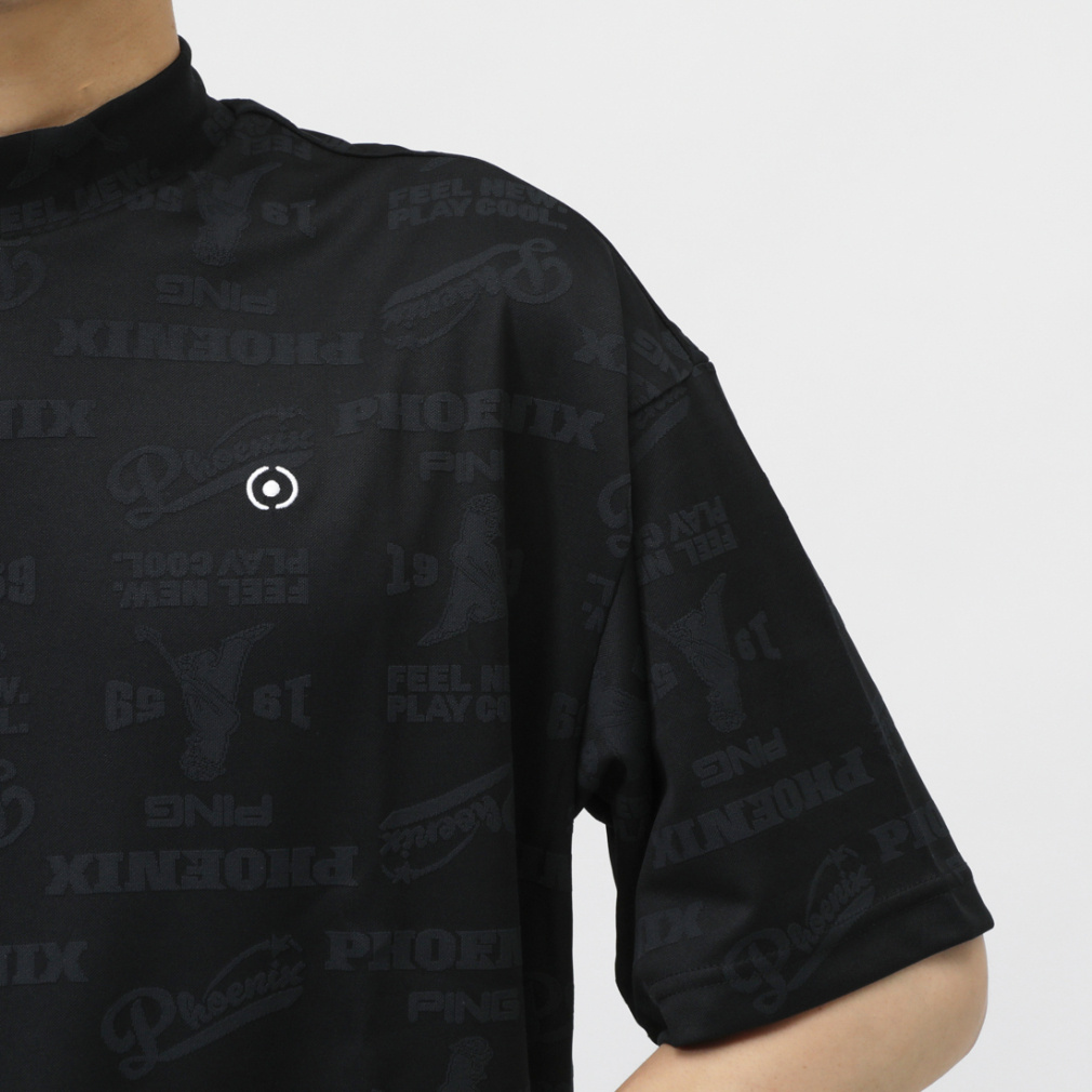 ピン ゴルフウェア 半袖シャツ 秋 冬 PHOENIXロゴジャカード半袖